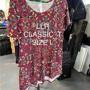 LuLaRoe Perfect T - Short Sleeve Top - Red and Yellow Floral
